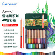 馬可（MARCO）雷諾阿水溶性彩色鉛筆48色鐵盒套裝專業(yè)美院老師推薦繪畫涂色畫筆專業(yè)美術(shù)生日禮物開學(xué)美術(shù)寫生