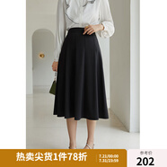 獨束大碼女裝半身裙女新款韓版百褶裙遮肉顯瘦高腰a字裙 黑色 2XL