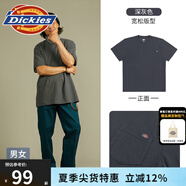 dickies簡約小logo全棉短袖T恤情侶款商場同款半袖上衣多色可選 DK010991 深灰色12306【胸前小logo口袋】 XL