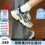 卡帕（Kappa）官方羽翼背靠背老爹鞋女夏季厚底增高休閑運(yùn)動(dòng)鞋子女  灰棕藍(lán) 40