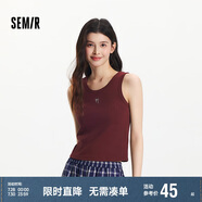 森馬（Semir）背心女短款蝴蝶結(jié)溫柔夏季2025時(shí)尚緊身繡花圓領(lǐng)上衣109325102001