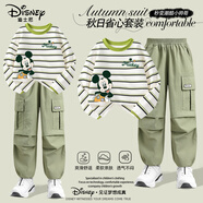 迪士尼童裝洋氣潮酷男童套裝2025秋季新款超帥氣百搭兒童長(cháng)袖韓版工裝褲