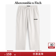 ABERCROMBIE & FITCH男裝24春秋款抓絨baggy風(fēng)經(jīng)典LOGO直筒運(yùn)動(dòng)衛(wèi)褲長(zhǎng)褲KI134-4101 米白色 XL (180/98A)