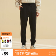 美特斯邦威（Meters Bonwe）休閑褲男夏季新款直筒純色新款舒適透氣束腳運動褲長褲 影黑 2XL 18594B