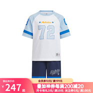 阿迪達(dá)斯 （adidas）童裝25夏裝男小童運(yùn)動(dòng)套裝三葉草T恤褲子球服短袖套裝 KC1514 KC1514 104