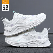 361°女鞋運動鞋女夏季休閑鞋新款網(wǎng)面輕便透氣跑步鞋軟底旅游鞋子女 -5羽毛白/風(fēng)信紫 36