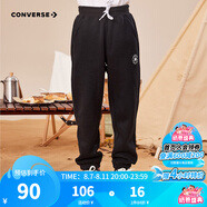 Converse匡威兒童男童褲子冬季加絨新款運(yùn)動(dòng)防蚊衛(wèi)褲小女孩經(jīng)典款束腳長(zhǎng)褲 正黑色(冬季加絨) 110 /53 【建議身高104-110cm】