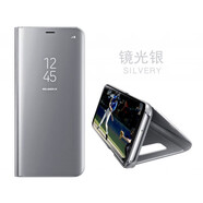 三星（SAMSUNG）適配三星s24手機殼s9+翻蓋鏡面s20保護套Galaxy S23+智能皮套s8防摔殼S22 Ultra休眠s21時(shí)尚s10e感 鏡面銀 三星GalaxyS6 Edge