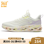 361度女鞋運動鞋夏季新款透氣型格跑鞋 羽毛白/微葡萄紫 36