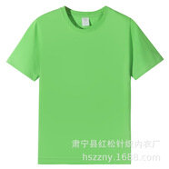 京濮飛精梳棉180g純色圓領(lǐng)短袖T恤工裝班服團體定制logo來(lái)圖印字 果綠 S