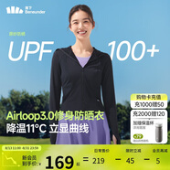 蕉下（beneunder）防曬衣女外套涼感修身短款辣妹防紫外線(xiàn)女AL119漫暮黑M