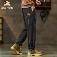 大嘴猴（paul frank）牛仔褲男士夏季美式寬松褲子男褲闊腿休閑長褲 黑灰色 29