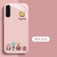 小莓介卡通比奇堡適用三星GalaxyA90手機殼A72新款A71金屬漆A70玻璃A56防摔A55創(chuàng  )意A33可愛(ài)A54全包保護套 玻璃殼-比奇堡-粉色 三星Galaxy A56