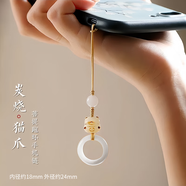 貝意品手機掛飾白菩提炭燒貓爪手機掛繩女款可愛(ài)精致指環(huán)扣手機殼掛繩招財貓掛飾手機鏈掛件