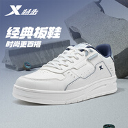 特步（XTEP）潮流板鞋男春夏季新款輕便耐磨舒適運(yùn)動鞋休閑鞋 帆白/環(huán)?；?42
