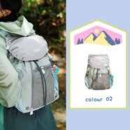 LOLA DESIGN【七夕禮物】可愛(ài)戶(hù)外背包旅行雙肩子母包大容量登山旅游輕便書(shū)包 山系灰(大包+小包）子母包設計