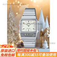 卡西歐（CASIO）復(fù)古金屬銀色小方塊雙顯男女電子表AQ-800E-1A:7A:9A官方旗艦 AQ-800E-7A2:新款限量配色復(fù)古銀