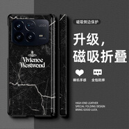幸運鉆 適用小米MixFold4手機(jī)殼磁吸中軸折疊屏小羊皮全包防摔女歐美潮牌2025新款保護(hù)套 中軸磁吸實黑-歐美潮牌C9 小米MixFold4