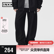英克斯（inxx）APYD潮牌秋新品寬松休閑褲男女同款針織長褲APE3231122 黑色 L