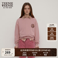 Teenie Weenie小熊春季美拉德簡(jiǎn)約圓領(lǐng)寬松休閑復(fù)古學(xué)院衛(wèi)衣上衣女 淺粉色 S (160)