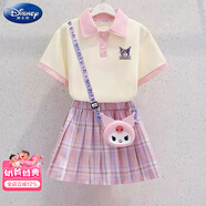 迪士尼（Disney）庫(kù)洛米裙子女童夏季套裝2025新款兒童POLO連衣裙女孩夏套裝裙 粉色POLO套裝-不配包 150 建議身高140-150cm
