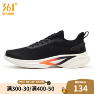 361度男鞋運動(dòng)鞋秋季季新款減震穩定減震跑步鞋 曜石黑/螢光紅橙色 42