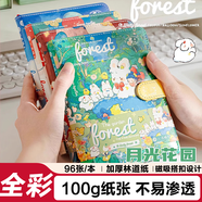 三年二班 月光花園皮面搭扣本96張/本彩頁(yè)搭扣記事本加厚本子筆記本文具日記本手賬本辦公記錄本 草莓蛋糕