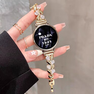 添賦適用小米手表watch s4表帶女款41mm施華洛鋼帶腕帶xiaomi watch s4皮質(zhì)18mm女款四葉草替換帶配件 【施華洛】半鉆愛(ài)心水晶鏈-玫瑰金 小米S4-41mm表盤(pán)-18mm