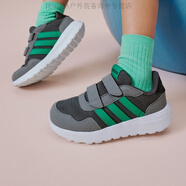 阿迪達(dá)斯 （adidas）RUN 60s CF休閑魔術(shù)貼鞋男女小童兒童輕 深灰/草坪綠/灰色 28 165mm