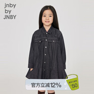 jnby by JNBY江南布衣童裝秋牛仔長(cháng)袖連衣裙耐寬松洗耐穿女童兒童1N8G12000 991牛仔藏青 110 cm