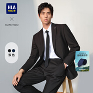 海瀾之家（HLA）西服套裝男春秋新輕商務(wù)經(jīng)典系列西裝套裝 黑色02【西服+西褲】 4XL 180/100B推薦152~170斤