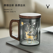 憶壺茶（YIHUTEA） 泡茶杯茶水分離玻璃杯辦公室茶道喝茶杯子男士個人專用高檔水杯 【尊享款】 輕奢黑