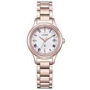 西鐵城日本原裝女士手表  xC光系列光動(dòng)能多局電波萬(wàn)年歷鑲鉆輕奢腕表 ES9497-96A 鑲鉆櫻花粉