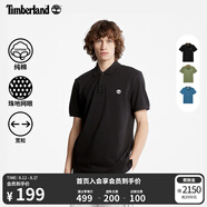 添柏嵐（Timberland）官方男裝短袖POLO衫新款寬松|A24H2 A24H2001/黑色 M (175/100A)