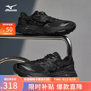 美津濃（MIZUNO）【RACER V2】25年新款高街機能復古潮流慢跑鞋男女緩震透氣跑鞋 04/黑色/銀色 36.5 (230mm)