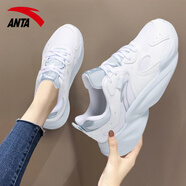 安踏（ANTA）跑步鞋官方旗艦女鞋夏季運(yùn)動(dòng)鞋子女2025新款透氣網(wǎng)面旅游休閑跑鞋 雪花白/淺霧灰-1 35.5