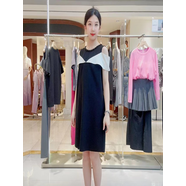 衣香麗影女士氣質(zhì)簡(jiǎn)約小H連衣裙150425204 黑色 M