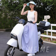 胖東來(lái)品質(zhì)電動(dòng)車擋風(fēng)裙一片式半身裙子防走光圍裙長(zhǎng)裙女夏電瓶車 冰絲裙子---紫色 均碼