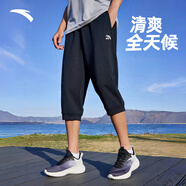 安踏運動(dòng)褲男士夏季休閑針織七分褲薄款透氣跑步短褲百搭男褲子