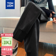 唐獅（TonLion）2024女束腳哈倫蘿卜休閑褲 黑色/無(wú)絨款 L