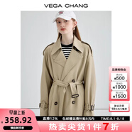 VEGA CHANG【現貨】風(fēng)衣女中長(cháng)款2025秋季知識分子大衣小個(gè)子英倫風(fēng)外套 摩卡棕 S