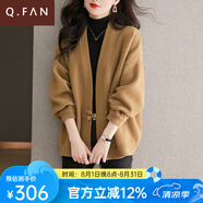 恰凡（QIAFAN）春秋外套2025年秋裝爆款新款時(shí)尚女裝休閑百搭外衣女短款針織開衫 駝色 XL