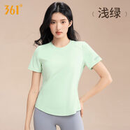 運動(dòng)短袖女夏季薄款健身跑步短袖女T恤速干訓練瑜伽服運動(dòng)上衣 淺綠201 S