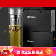 壹滴水edish玻璃杯雙層帶蓋便攜高檔茶杯男女士節日禮物高顏值水 直杯-大容量  580ml