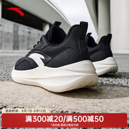 安踏（ANTA）男鞋運動跑步鞋夏季透氣輕便減震男士戶外休閑網(wǎng)面跑鞋子 【革面】黑/象牙白-10 45 美碼11