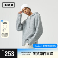 英克斯（inxx）Standby 潮牌連帽毛衣男oversize慵懶針織衫套頭帽衫連帽針織衫 灰色 XL