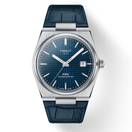 天梭（TISSOT）石英手表PRX系列夜光鋼帶指針男表T137.410.11.041.00 40mm藍盤(pán)皮帶機械T137.407.16.04