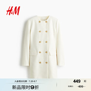 H&M女裝2025秋季新款連衣裙雙排扣西裝式連衣裙1296672 奶油色 XXS 150/76