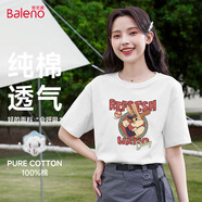 班尼路（Baleno）100%純棉寬松款短袖T恤女2025年夏季休閑時尚百搭學(xué)院風(fēng)穿搭上衣