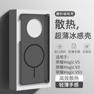 夢(mèng)妮熊適用榮耀magicv3手機殼新款magicv5冰感散熱MagicV3中軸外殼超薄磁吸vs3全包防摔折疊屏v2保護套 中軸款【透黑色磁吸款】 冰霧磨砂丨超薄裸機手感硬殼 榮耀Magic V3
